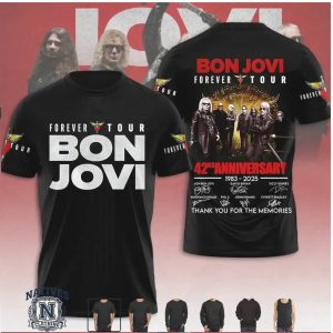 Bon Jovi Forever Tour 42Nd Anniversary Signatures T Shirt