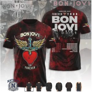 Bon Jovi Forever Tour Heart Dagger Wings Concert T Shirt