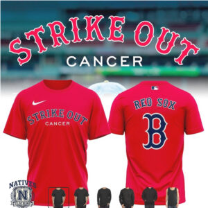 Boston Red Sox Baseball Strike Out Cancer T Shirt