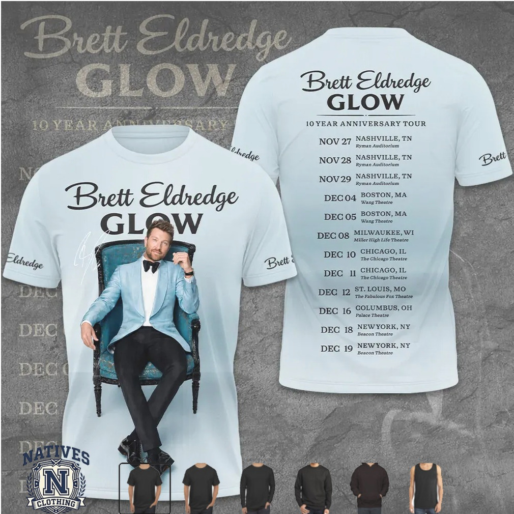 Brett Eldredge Glow Tour Concert Anniversary T Shirt Brett Eldredge Glow Tour Concert Anniversary T Shirt