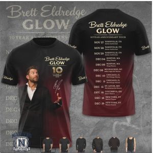 Brett Eldredge Glow Tour Red Gradient T Shirt