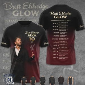 Brett Eldredge Glow Tour Red Gradient T Shirt