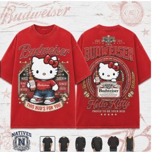 Budweiser Hello Kitty King Of Beers Vintage Style T Shirt