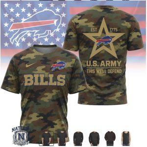 Buffalo Bills US Army Camouflage Star Military Honor T Shirt