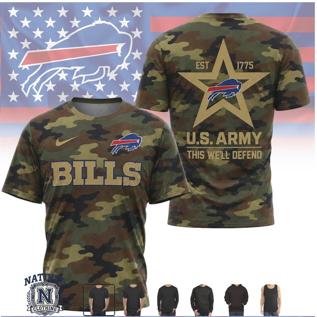 Buffalo Bills US Army Camouflage Star Military Honor T Shirt Buffalo Bills US Army Camouflage Star Military Honor T Shirt