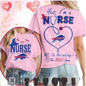 Buffalo Football Nurse Halloween Stethoscope Heart T Shirt