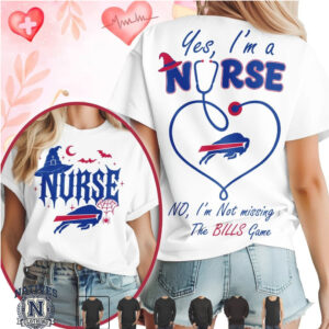 Buffalo Football Nurse Halloween Stethoscope Heart T Shirt