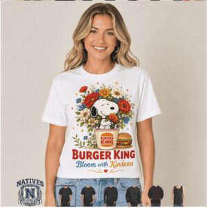 Burger King Snoopy Floral Crown Fast Food T Shirt