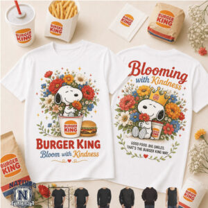 Burger King Snoopy Floral Crown Fast Food T Shirt