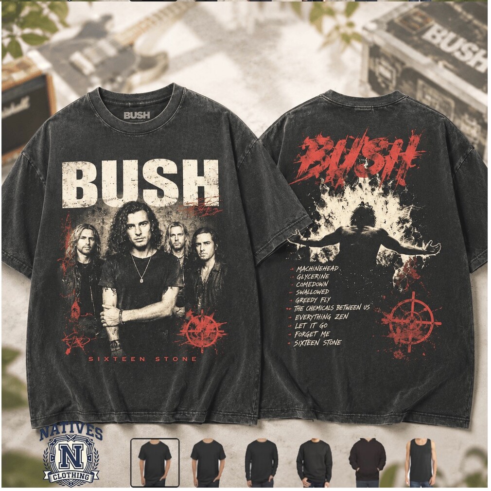 Bush Band Sixteen Stone Grunge Rock Album Vintage T Shirt Bush Band Sixteen Stone Grunge Rock Album Vintage T Shirt