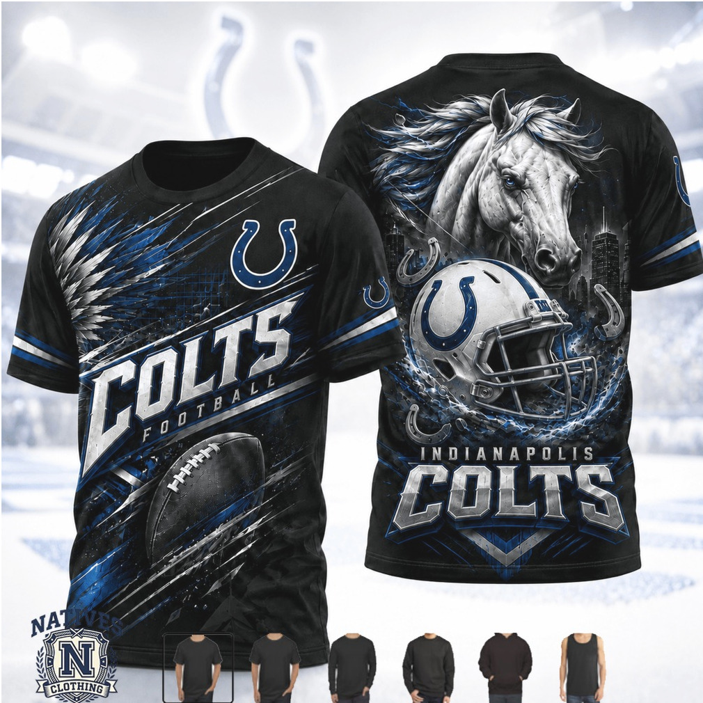 Indianapolis Colts Horse Helmet Graphic Football Team T Shirt Indianapolis Colts Horse Helmet Graphic Football Team T Shirt