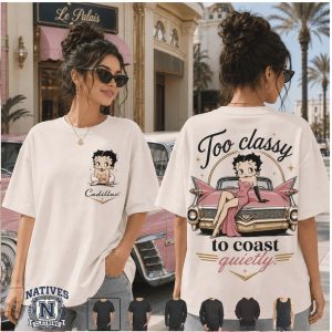 Cadillac Betty Boop Too Classy To Coast Quietly Classic Car T Shirt