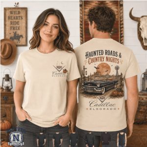 Cadillac Eldorado Haunted Roads Country Nights Halloween T Shirt