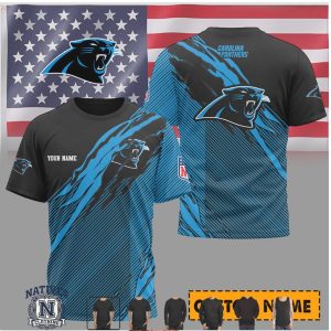 Carolina Panthers Custom Name Ripped Style Performance T Shirt