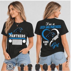 Carolina Panthers Jeep Kind Of Girl Heart T Shirt