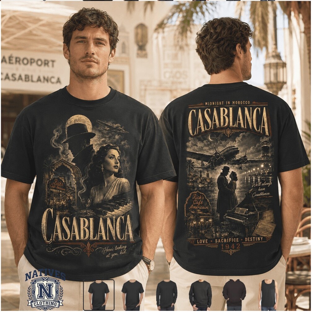Casablanca Movie Retro Rick Cafe Moroccan Romance Vintage T Shirt Casablanca Movie Retro Rick Cafe Moroccan Romance Vintage T Shirt