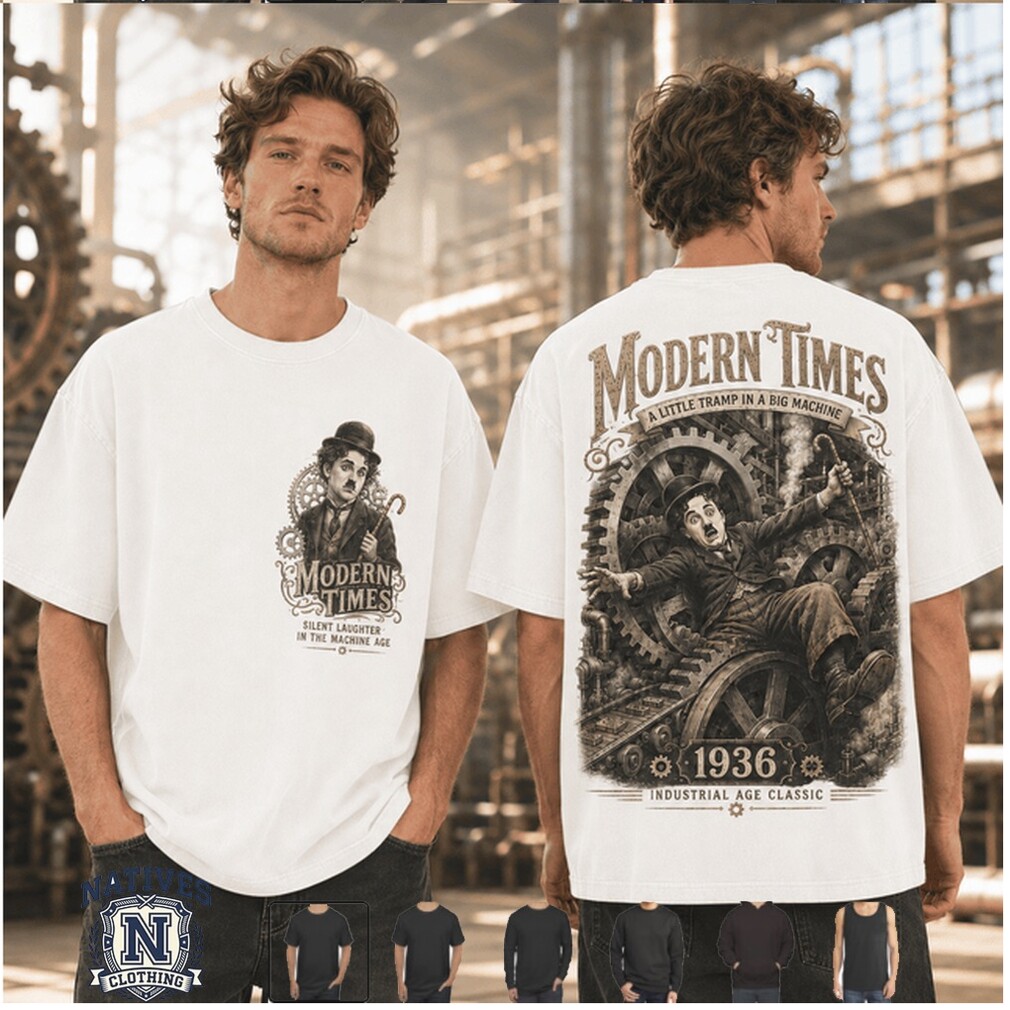 Charlie Chaplin Modern Times Industrial Vintage Movie T Shirt Charlie Chaplin Modern Times Industrial Vintage Movie T Shirt