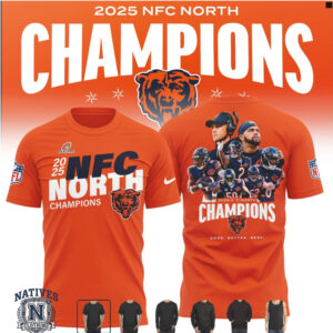 Chicago Bears 2025 NFC North Champions Player Graphic Fan T Shirt