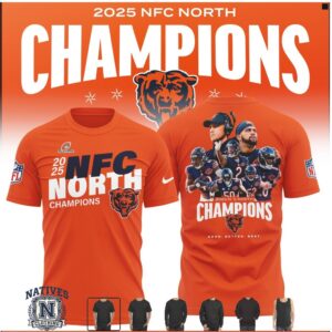 Chicago Bears 2025 NFC North Champions Player Graphic Fan T Shirt
