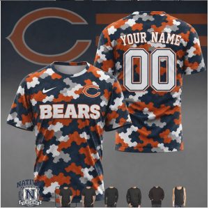 Chicago Bears Camouflage Custom Name Number Football Jersey