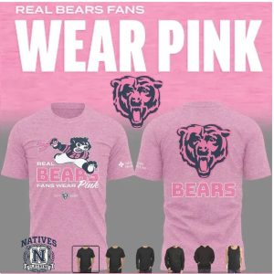 Chicago Bears Real Fans Wear Pink October Awareness Graphic T Shirt