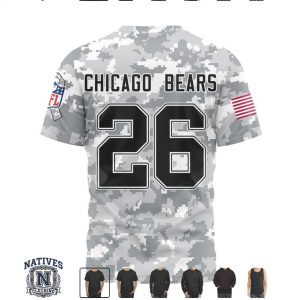 Chicago Bears Salute To Service Camo Custom Name Jersey T Shirt