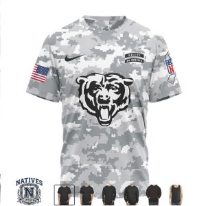 Chicago Bears Salute To Service Camo Custom Name Jersey T Shirt