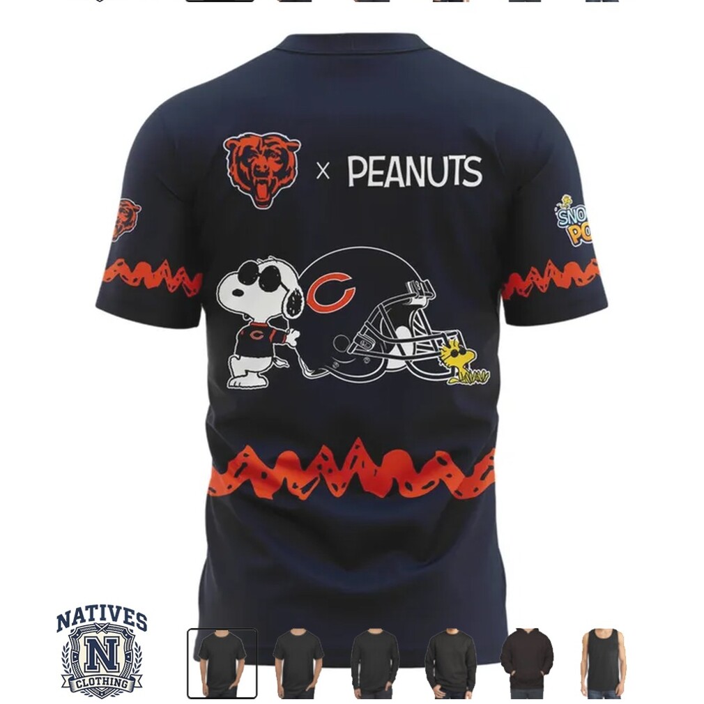 Chicago Bears X Peanuts Snoopy Aaugh Football Graphic Sports T Shirt Chicago Bears X Peanuts Snoopy Aaugh Football Graphic Sports T Shirt
