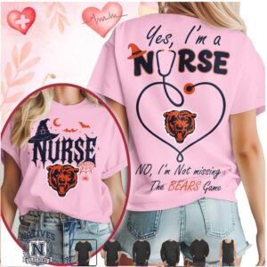 Chicago Football Nurse Halloween Stethoscope Heart T Shirt