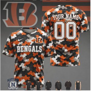 Cincinnati Bengals Camouflage Custom Name Number Football Jersey