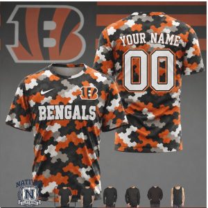 Cincinnati Bengals Camouflage Custom Name Number Football Jersey