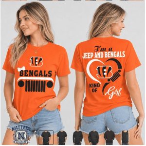 Cincinnati Bengals Jeep Heartbeat Kind Of Girl T Shirt
