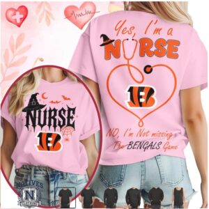 Cincinnati Football Nurse Halloween Stethoscope Heart T Shirt