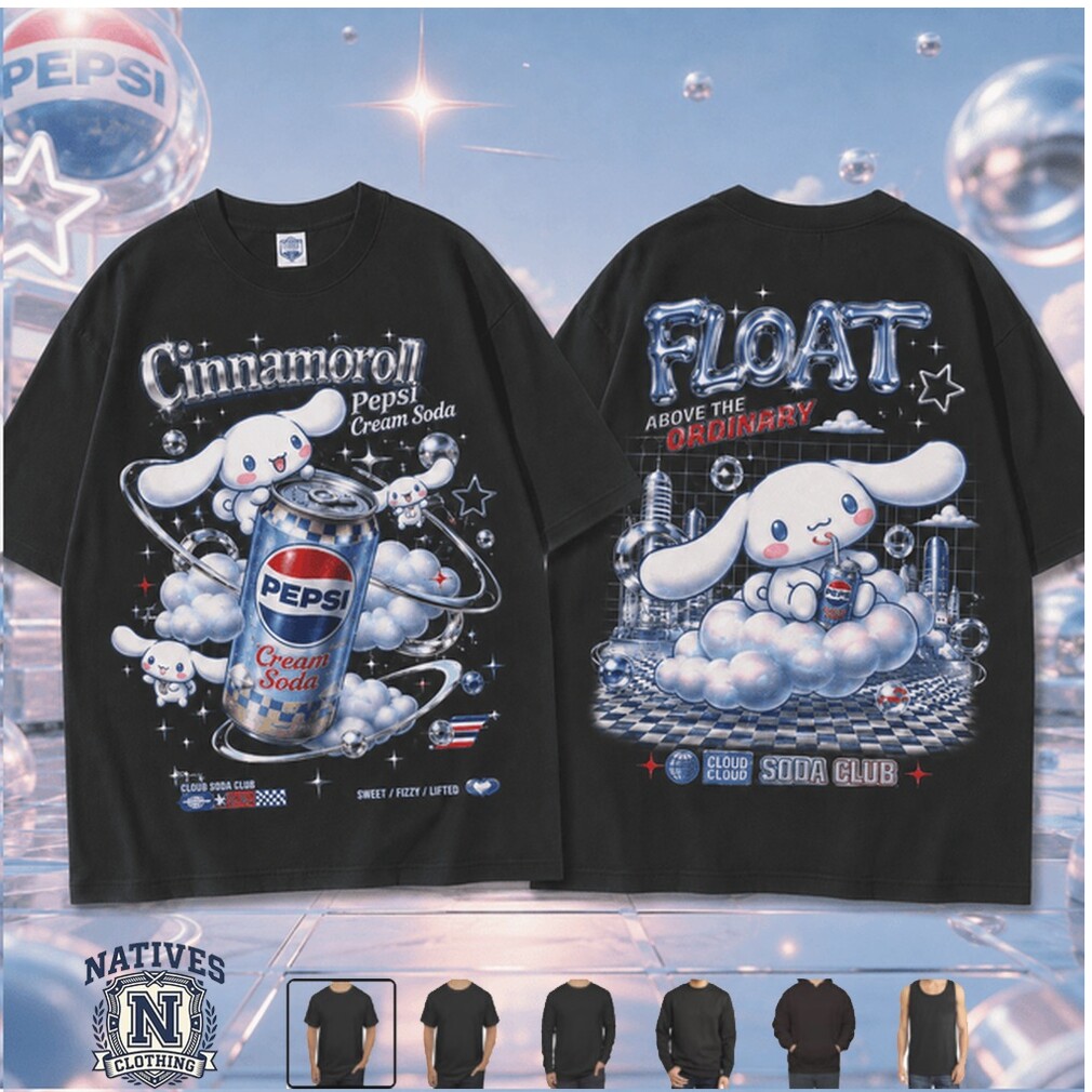 Cinnamoroll Pepsi Cream Soda Float Above The Ordinary Graphic T Shirt Cinnamoroll Pepsi Cream Soda Float Above The Ordinary Graphic T Shirt