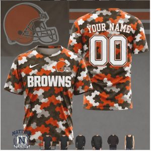 Cleveland Browns Camouflage Custom Name Number Football Jersey