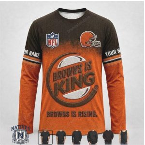 Cleveland Browns Custom Name Graphic Football Apparel Hoodie Shirt