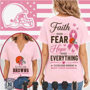 Cleveland Browns Faith Over Fear Breast Cancer Awareness T Shirt
