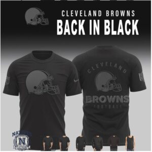 Cleveland Browns Football Helmet Back In Black T Shirt
