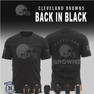 Cleveland Browns Football Helmet Back In Black T Shirt