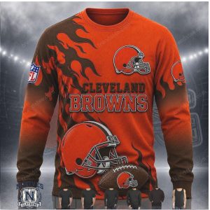 Cleveland Browns Helmet Flame Graphic Hoodie