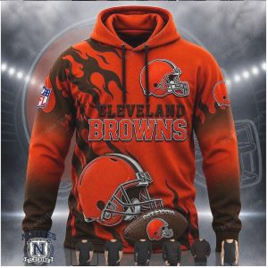 Cleveland Browns Helmet Flame Graphic Hoodie