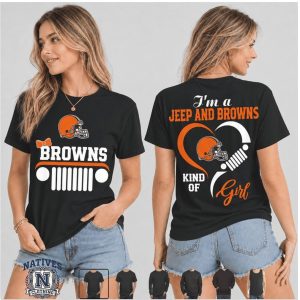 Cleveland Browns Jeep Heartbeat Football T Shirt