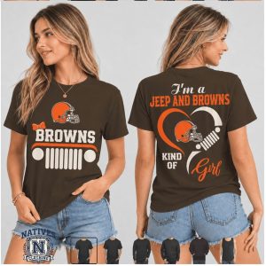 Cleveland Browns Jeep Heartbeat Football T Shirt