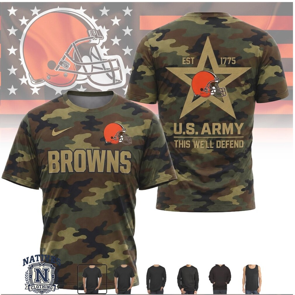 Cleveland Browns US Army Camo Star Salute To Service T Shirt Cleveland Browns US Army Camo Star Salute To Service T Shirt