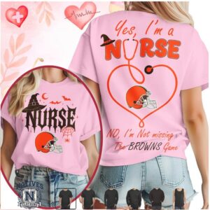 Cleveland Football Nurse Halloween Stethoscope T Shirt