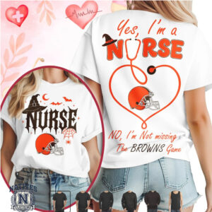 Cleveland Football Nurse Halloween Stethoscope T Shirt