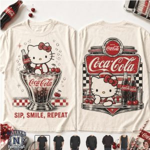 Coca Cola Hello Kitty Soda Glass Sip Smile Repeat T Shirt Coca Cola Hello Kitty Soda Glass Sip Smile Repeat T Shirt