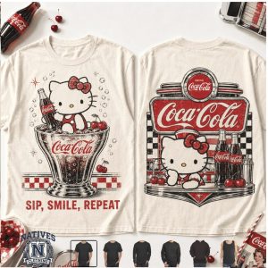 Coca Cola Hello Kitty Soda Glass Sip Smile Repeat T Shirt
