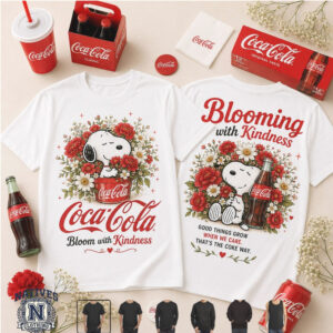 Coca Cola Snoopy Red Flowers Retro Soda T Shirt