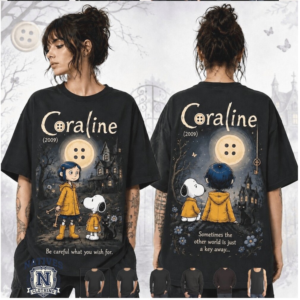 Coraline Snoopy Other World Button Moon Halloween Vintage T Shirt Coraline Snoopy Other World Button Moon Halloween Vintage T Shirt
